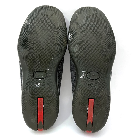 Prada Gray Wool Flat Loafers - Picture 13 of 16